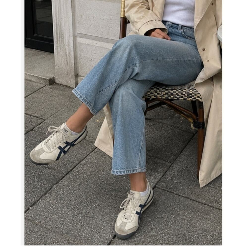 Onitsuka Tiger Mexico 66 Low Top Sneakers Cream Navy Leather Suede